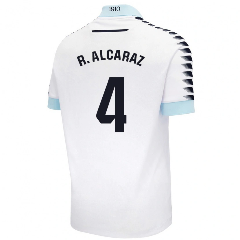 Danxen Kvinder Rubén Alcaraz #4 Hvid Blå Udebane Spillertrøjer 2024/25 Trøje T-Shirt