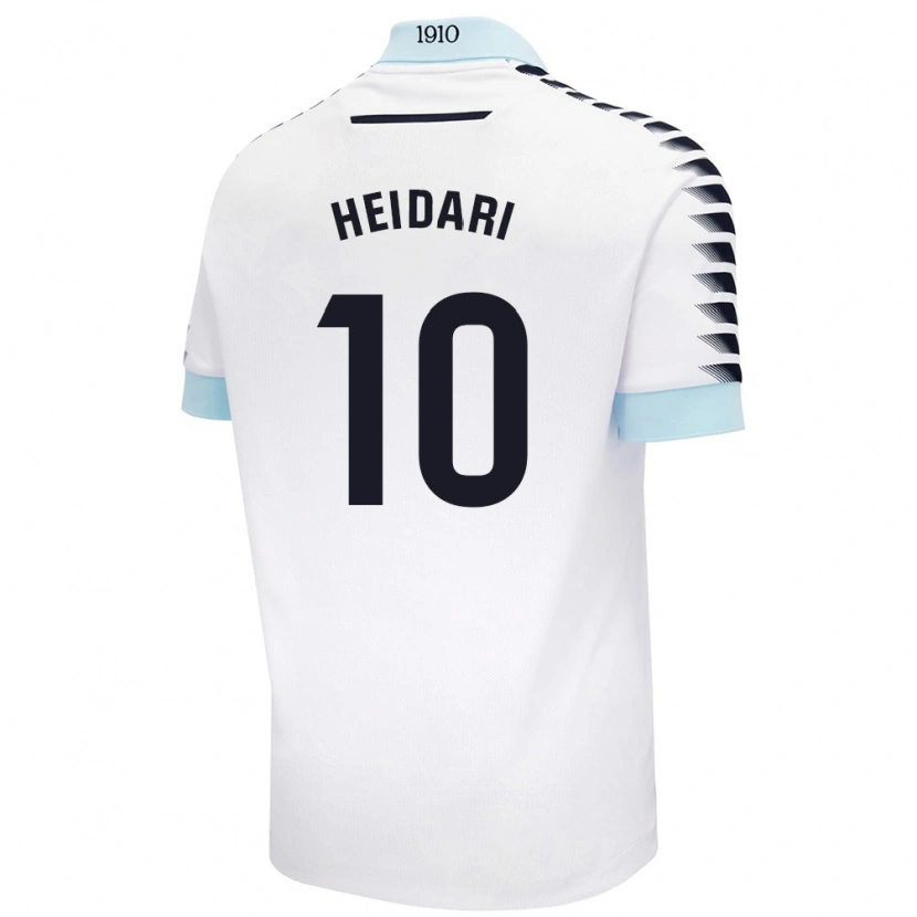 Danxen Kvinder Arman Heidari #10 Hvid Blå Udebane Spillertrøjer 2024/25 Trøje T-Shirt