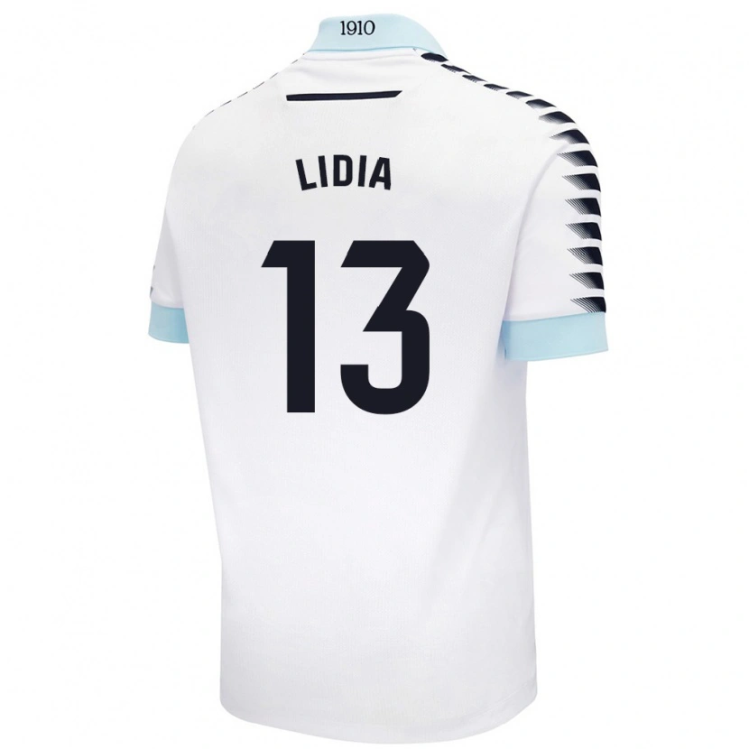 Danxen Kvinder Lidia Rincón García #13 Hvid Blå Udebane Spillertrøjer 2024/25 Trøje T-Shirt