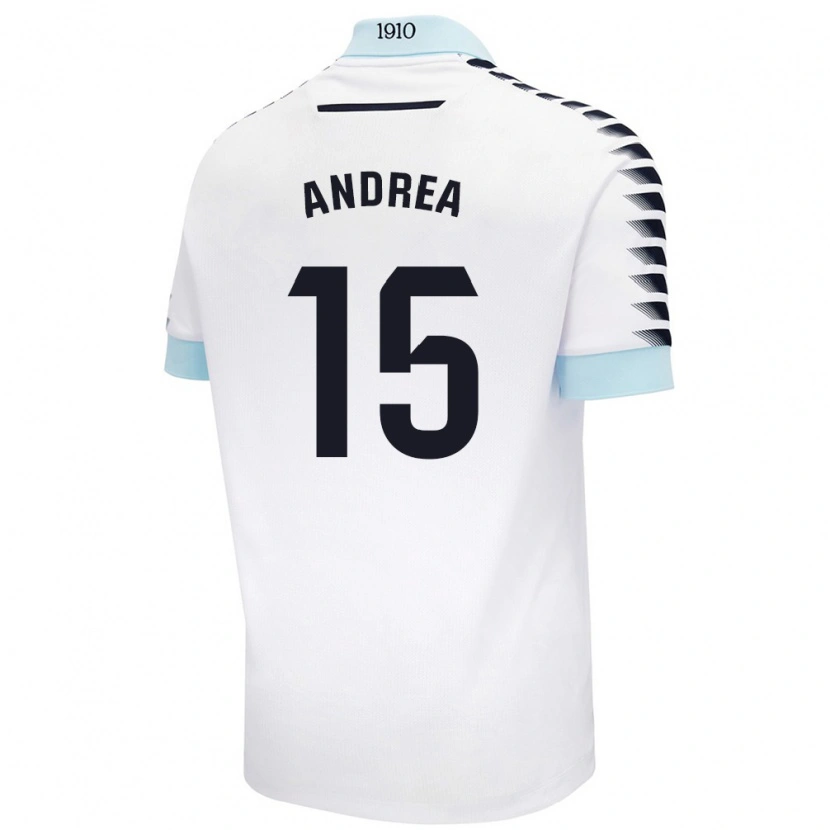 Danxen Kvinder Andrea Sánchez Moreno #15 Hvid Blå Udebane Spillertrøjer 2024/25 Trøje T-Shirt