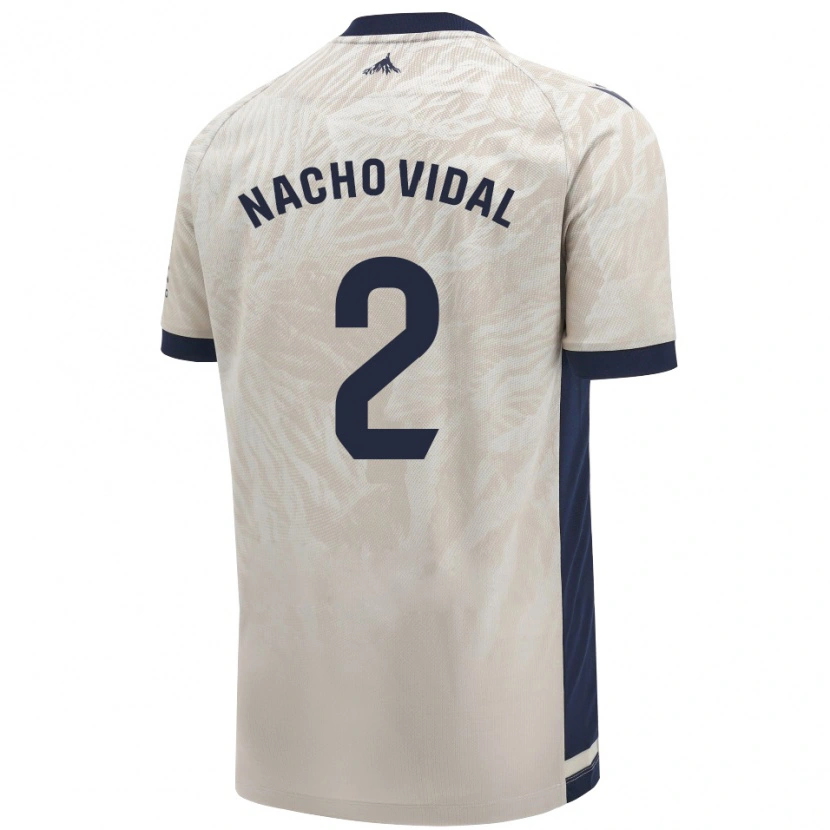 Danxen Kvinder Nacho Vidal #2 Lysegrå Udebane Spillertrøjer 2024/25 Trøje T-Shirt
