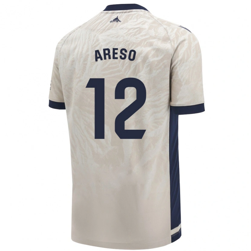 Danxen Kvinder Jesús Areso #12 Lysegrå Udebane Spillertrøjer 2024/25 Trøje T-Shirt