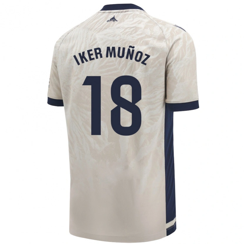 Danxen Kvinder Iker Muñoz #18 Lysegrå Udebane Spillertrøjer 2024/25 Trøje T-Shirt
