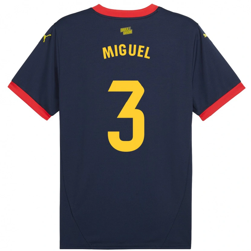 Danxen Kvinder Miguel Gutiérrez #3 Marine Rød Udebane Spillertrøjer 2024/25 Trøje T-Shirt