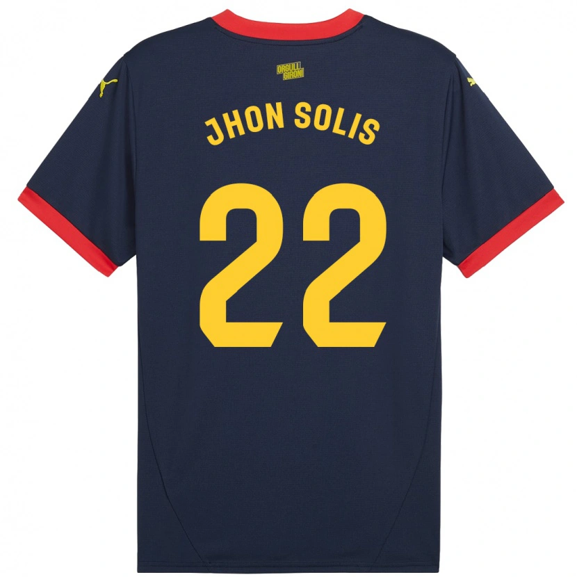 Danxen Kvinder Jhon Solís #22 Marine Rød Udebane Spillertrøjer 2024/25 Trøje T-Shirt