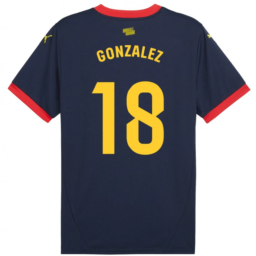 Danxen Kvinder Gerard González #18 Marine Rød Udebane Spillertrøjer 2024/25 Trøje T-Shirt