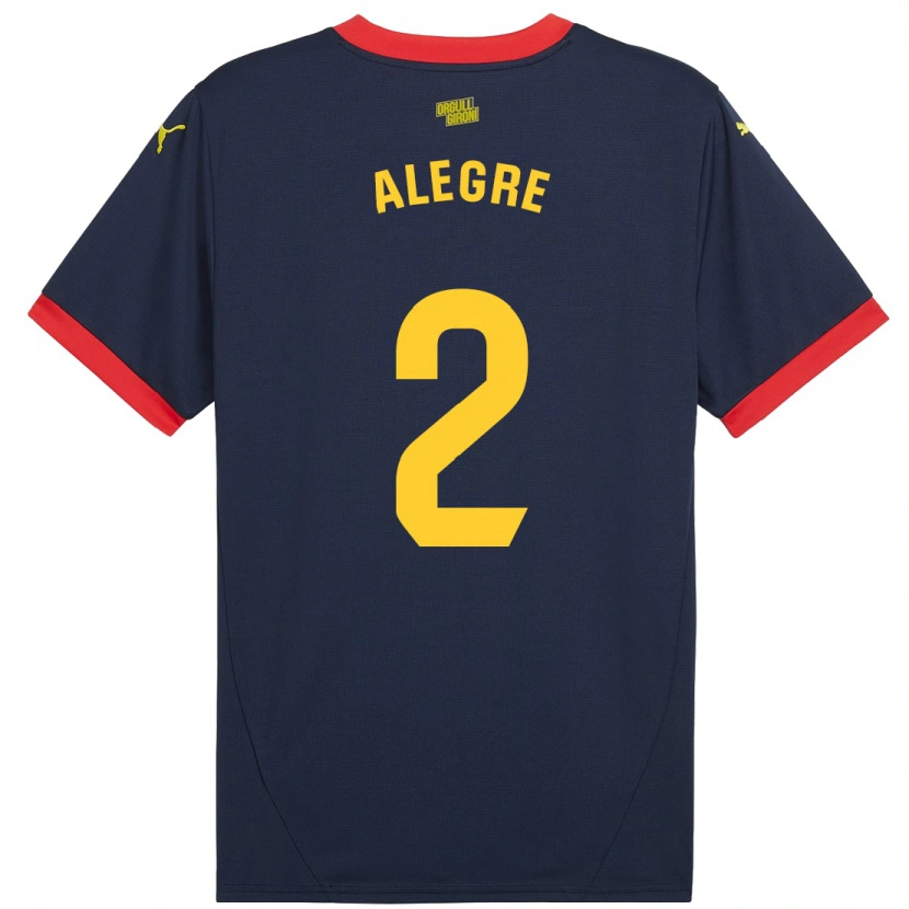 Danxen Kvinder Marc Alegre #2 Marine Rød Udebane Spillertrøjer 2024/25 Trøje T-Shirt