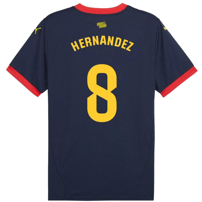 Danxen Kvinder Sofia Hernández #8 Marine Rød Udebane Spillertrøjer 2024/25 Trøje T-Shirt