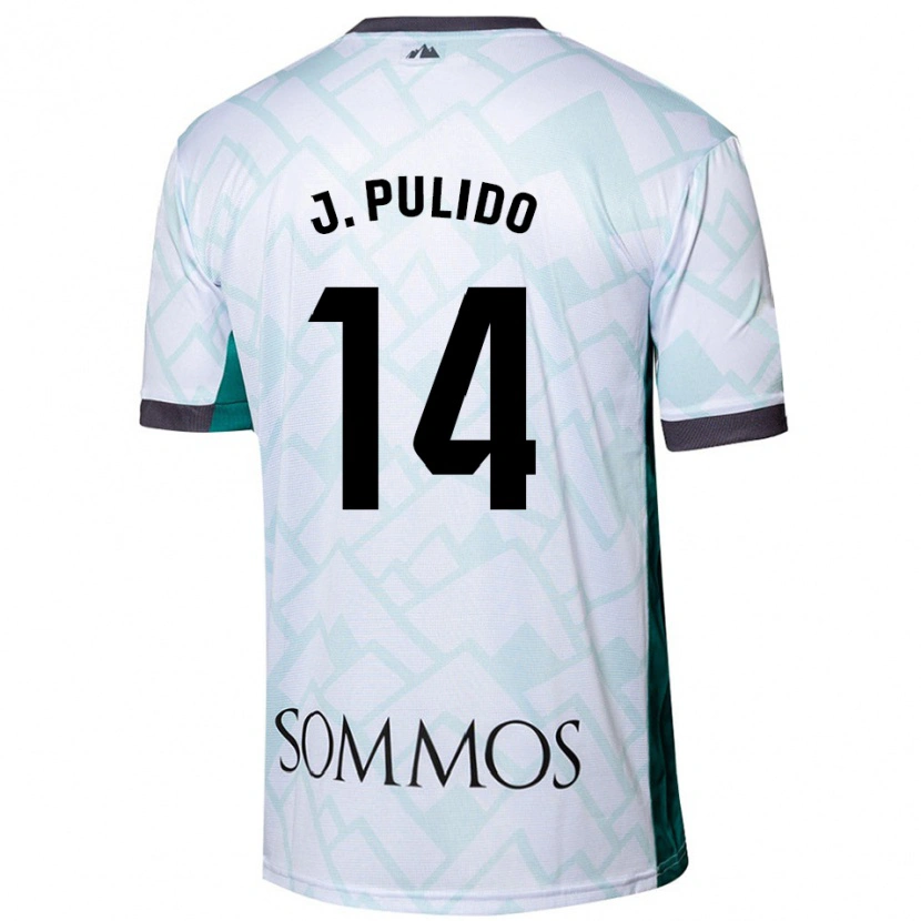 Danxen Kvinder Jorge Pulido #14 Hvid Grøn Udebane Spillertrøjer 2024/25 Trøje T-Shirt