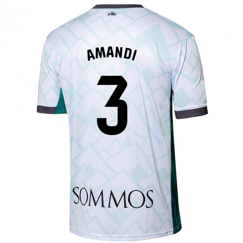 Danxen Kvinder Iván Amandi #3 Hvid Grøn Udebane Spillertrøjer 2024/25 Trøje T-Shirt