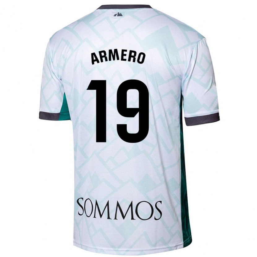 Danxen Kvinder Sergi Armero #19 Hvid Grøn Udebane Spillertrøjer 2024/25 Trøje T-Shirt