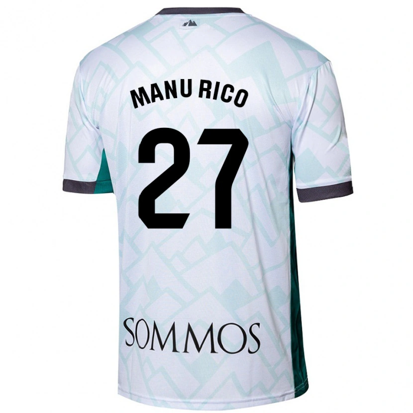 Danxen Kvinder Manu Rico #27 Hvid Grøn Udebane Spillertrøjer 2024/25 Trøje T-Shirt