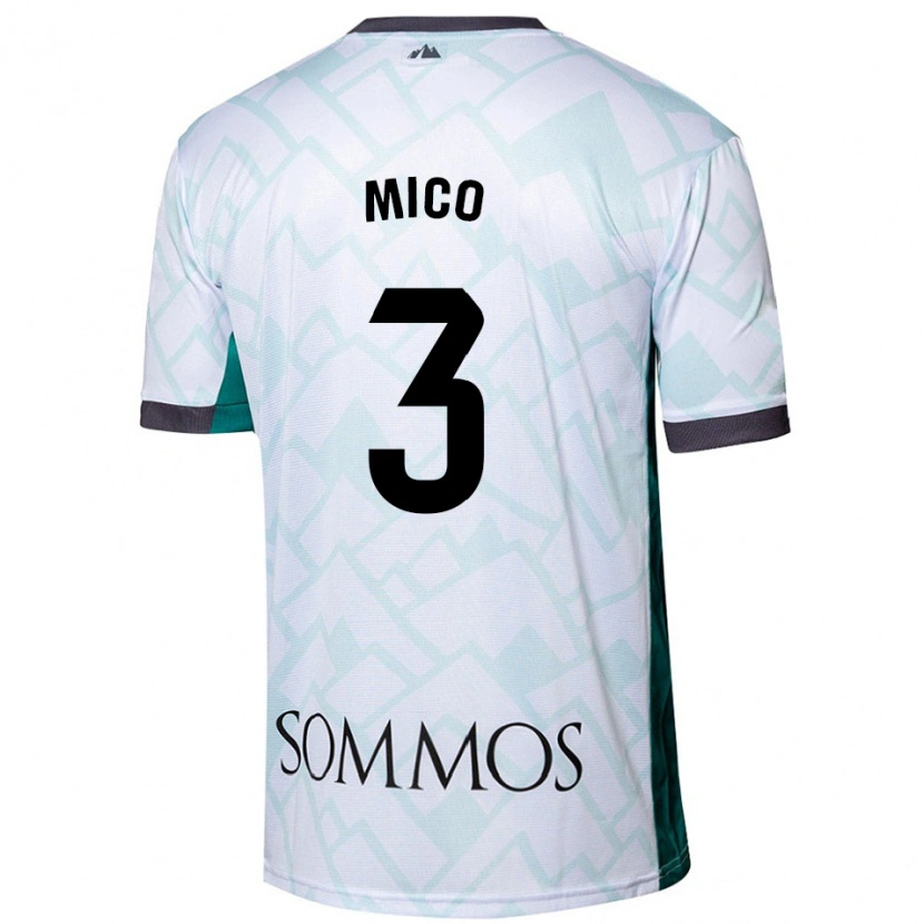 Danxen Kvinder Sara Micó #3 Hvid Grøn Udebane Spillertrøjer 2024/25 Trøje T-Shirt