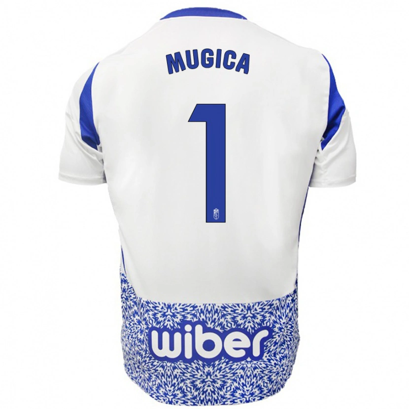 Danxen Kvinder Juan Múgica #1 Hvid Blå Udebane Spillertrøjer 2024/25 Trøje T-Shirt