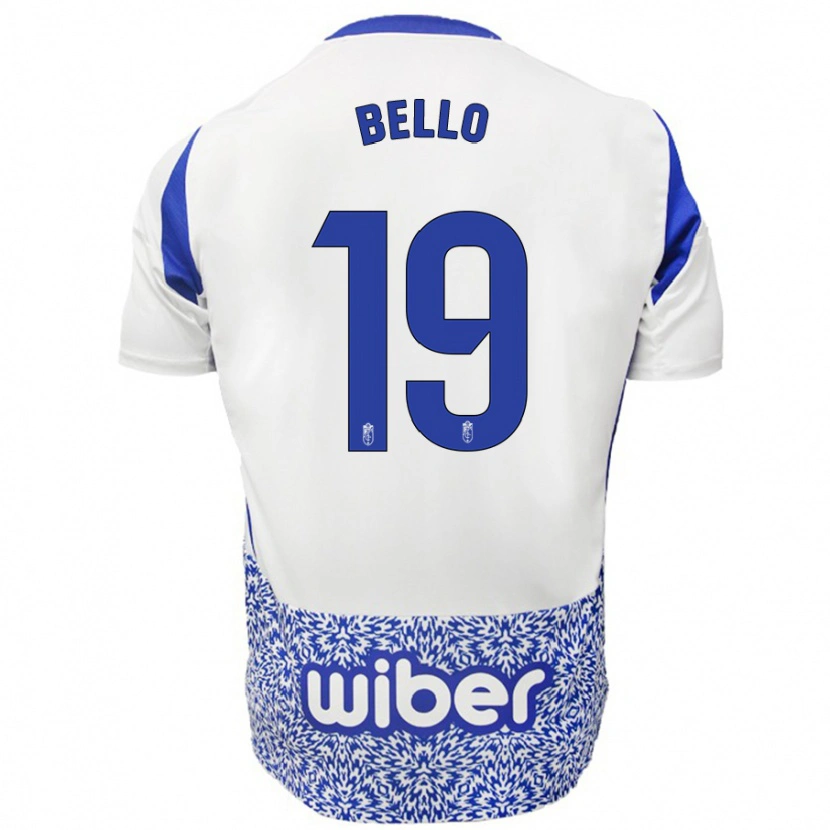 Danxen Kvinder Eghosa Bello #19 Hvid Blå Udebane Spillertrøjer 2024/25 Trøje T-Shirt