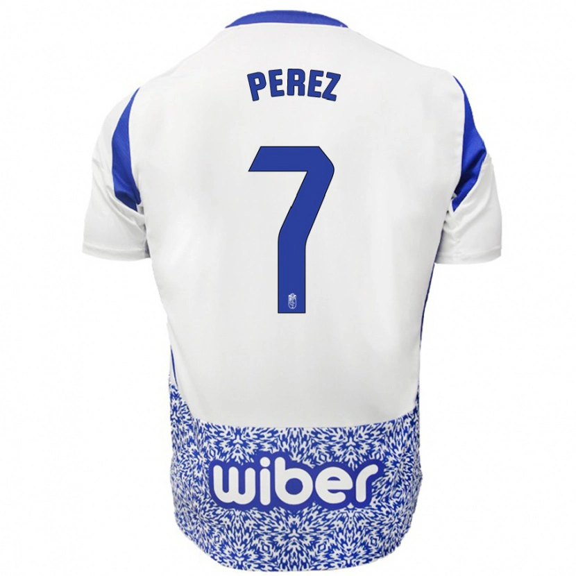 Danxen Kvinder Laura Pérez #7 Hvid Blå Udebane Spillertrøjer 2024/25 Trøje T-Shirt