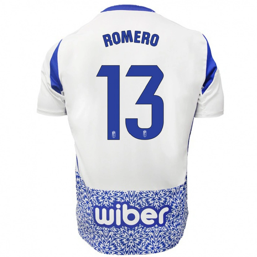 Danxen Kvinder Andrea Romero #13 Hvid Blå Udebane Spillertrøjer 2024/25 Trøje T-Shirt