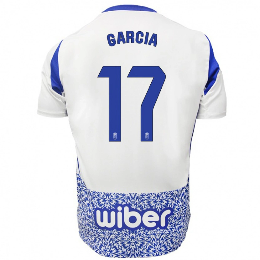 Danxen Kvinder Naima García #17 Hvid Blå Udebane Spillertrøjer 2024/25 Trøje T-Shirt