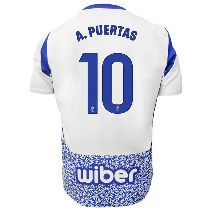 Danxen Kvinder Antonio Puertas #10 Hvid Blå Udebane Spillertrøjer 2024/25 Trøje T-Shirt