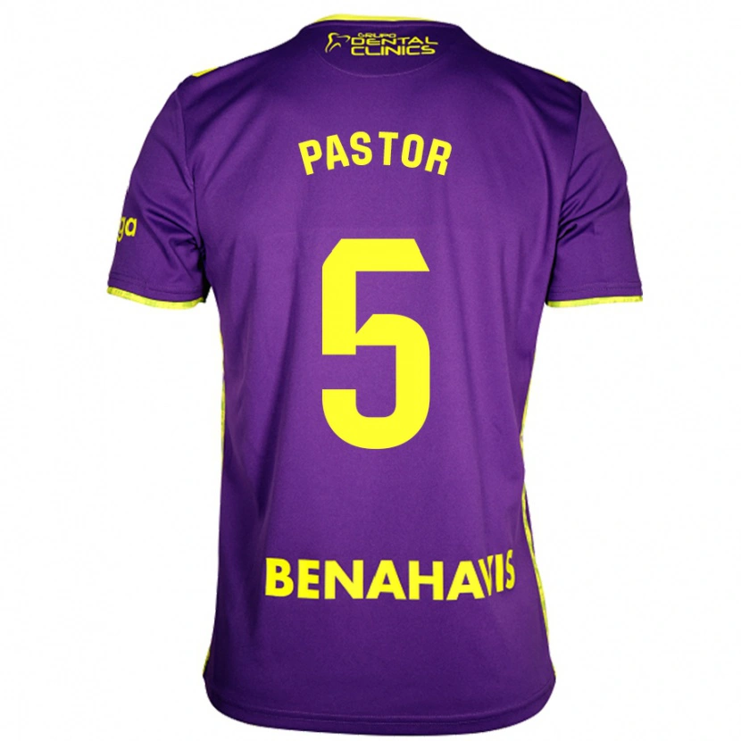 Danxen Kvinder Álex Pastor #5 Lilla Gul Udebane Spillertrøjer 2024/25 Trøje T-Shirt