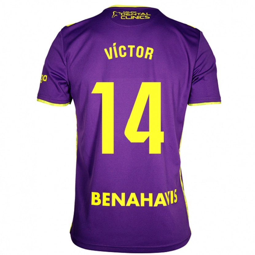 Danxen Kvinder Víctor García #14 Lilla Gul Udebane Spillertrøjer 2024/25 Trøje T-Shirt