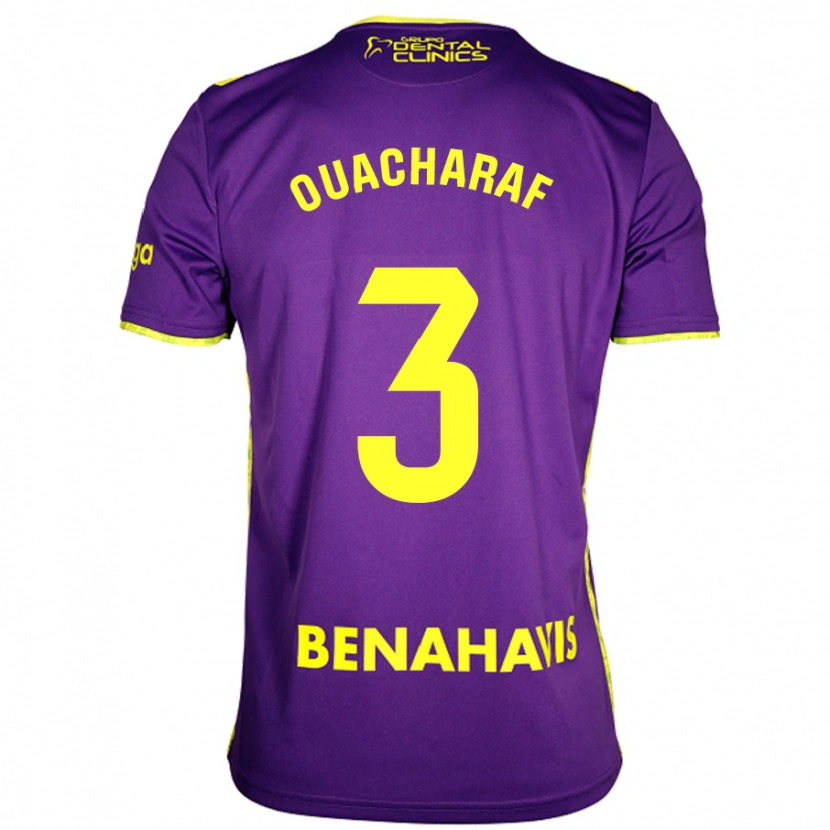 Danxen Kvinder Bilal Ouacharaf #3 Lilla Gul Udebane Spillertrøjer 2024/25 Trøje T-Shirt