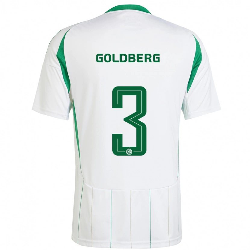 Danxen Kvinder Shon Goldberg #3 Hvid Grøn Udebane Spillertrøjer 2024/25 Trøje T-Shirt