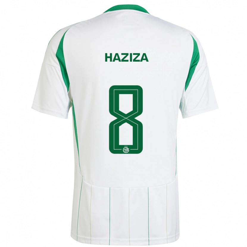Danxen Kvinder Dolev Haziza #8 Hvid Grøn Udebane Spillertrøjer 2024/25 Trøje T-Shirt