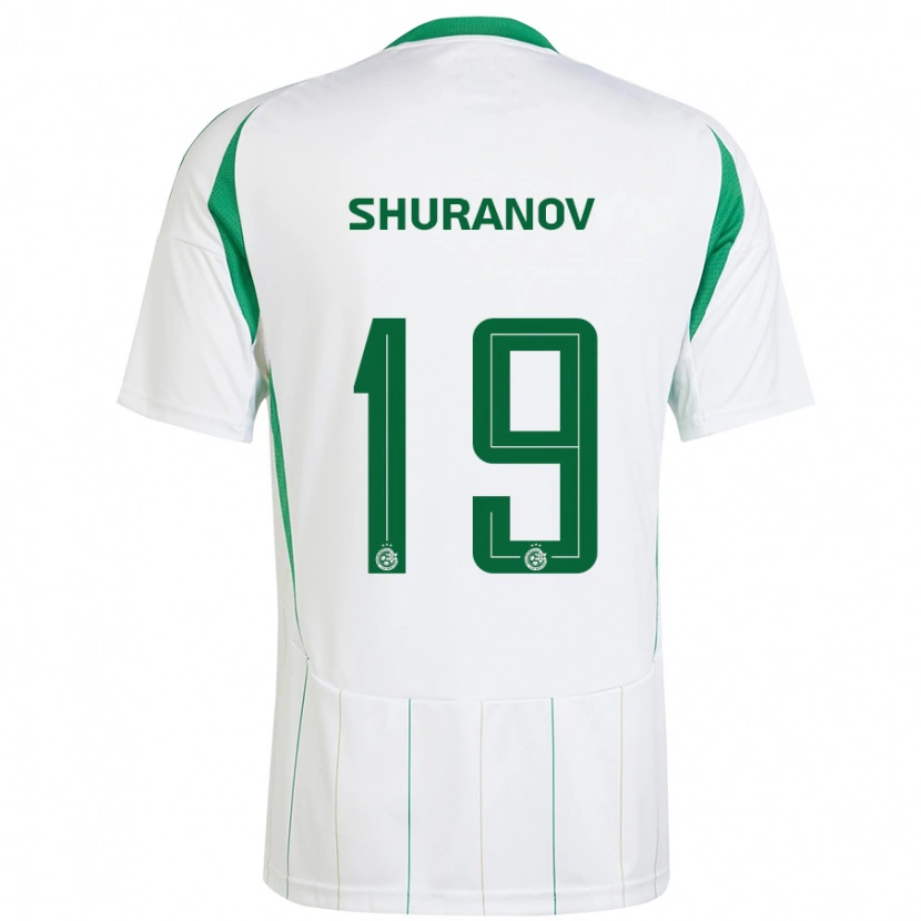 Danxen Kvinder Erik Shuranov #19 Hvid Grøn Udebane Spillertrøjer 2024/25 Trøje T-Shirt