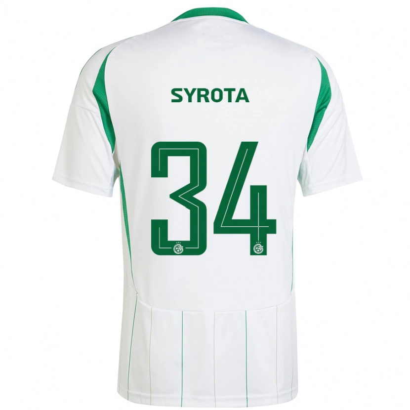 Danxen Kvinder Oleksandr Syrota #34 Hvid Grøn Udebane Spillertrøjer 2024/25 Trøje T-Shirt
