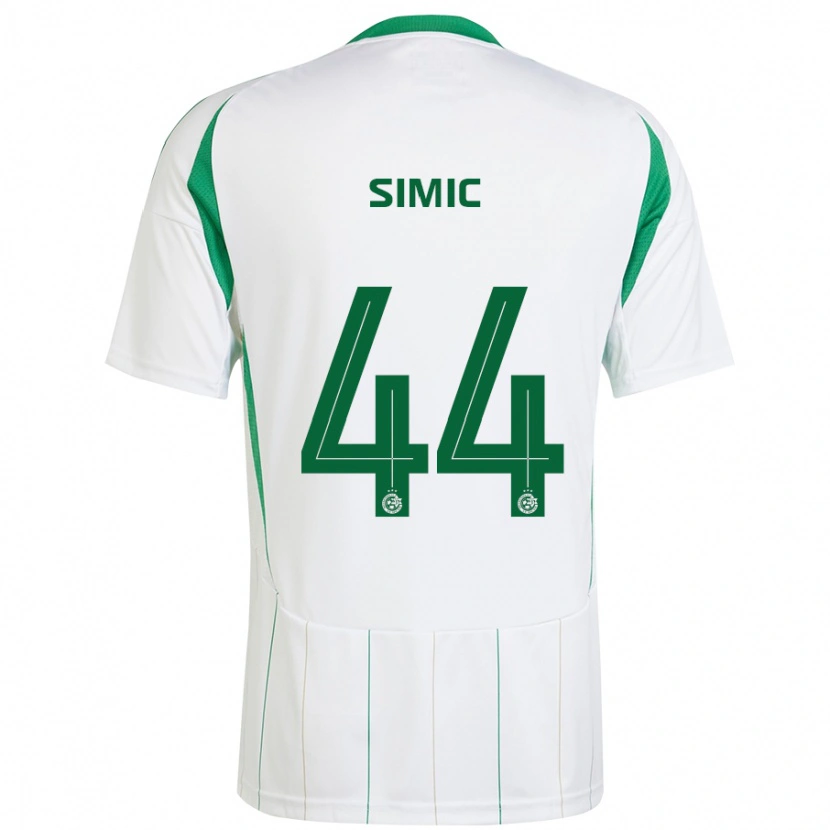 Danxen Kvinder Lorenco Simic #44 Hvid Grøn Udebane Spillertrøjer 2024/25 Trøje T-Shirt