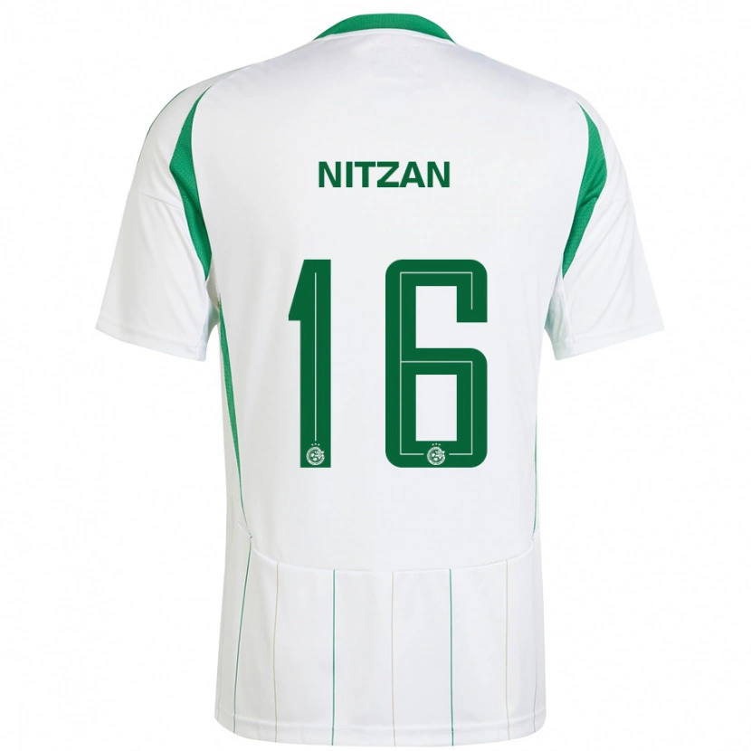 Danxen Kvinder Itamar Nitzan #16 Hvid Grøn Udebane Spillertrøjer 2024/25 Trøje T-Shirt