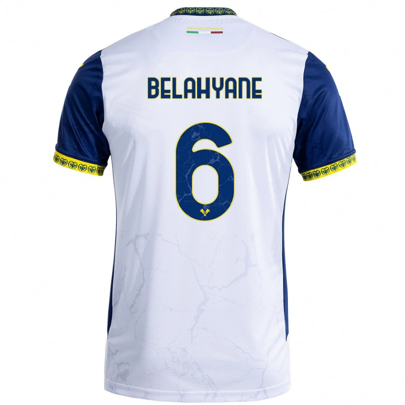 Danxen Kvinder Reda Belahyane #6 Hvid Blå Udebane Spillertrøjer 2024/25 Trøje T-Shirt