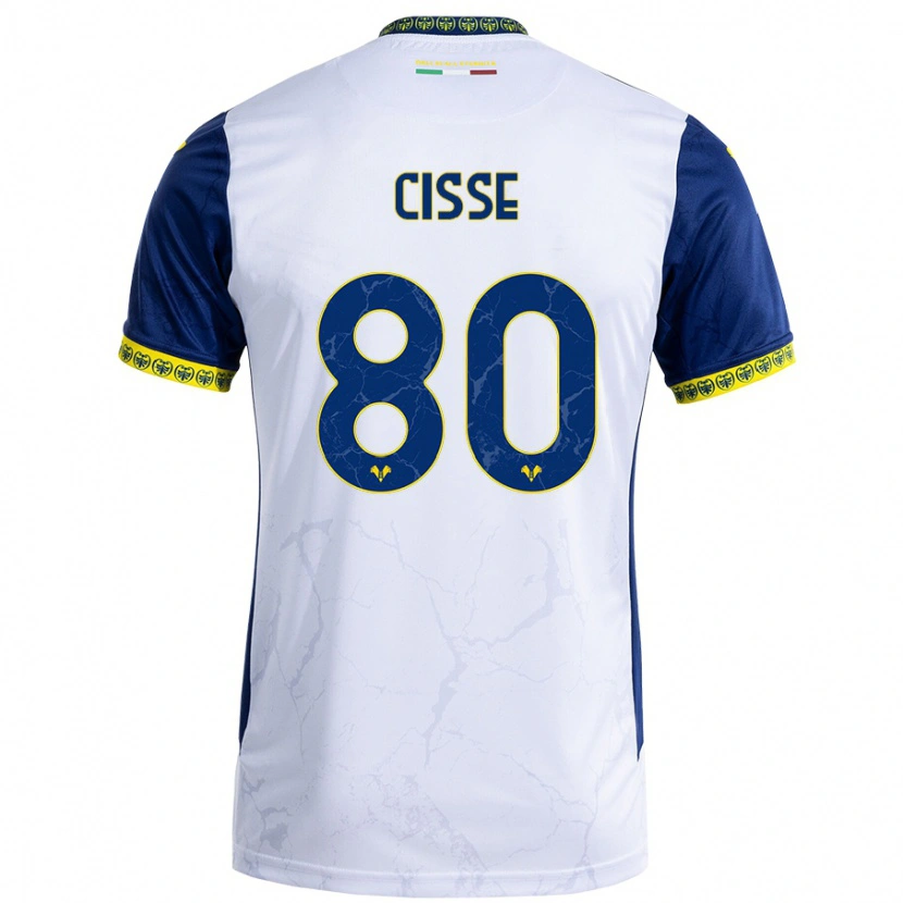 Danxen Kvinder Alphadjo Cissè #80 Hvid Blå Udebane Spillertrøjer 2024/25 Trøje T-Shirt