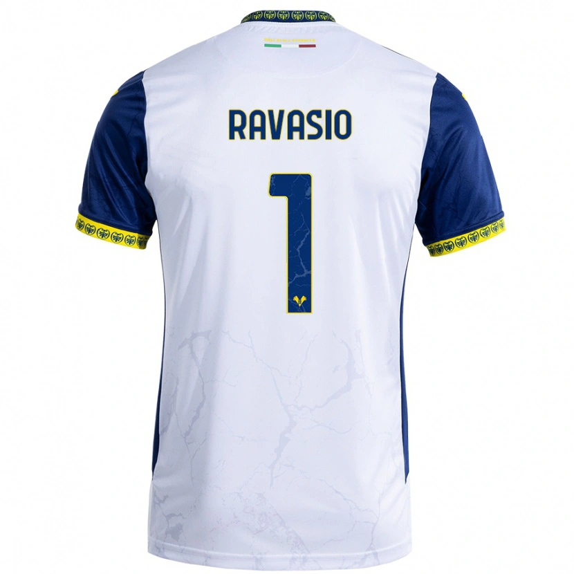 Danxen Kvinder Manuel Ravasio #1 Hvid Blå Udebane Spillertrøjer 2024/25 Trøje T-Shirt