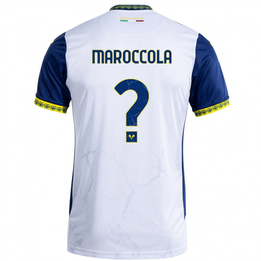 Danxen Kvinder Francesco Maroccola #0 Hvid Blå Udebane Spillertrøjer 2024/25 Trøje T-Shirt