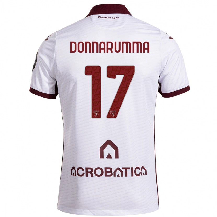 Danxen Kvinder Antonio Donnarumma #17 Hvid Rødbrun Udebane Spillertrøjer 2024/25 Trøje T-Shirt