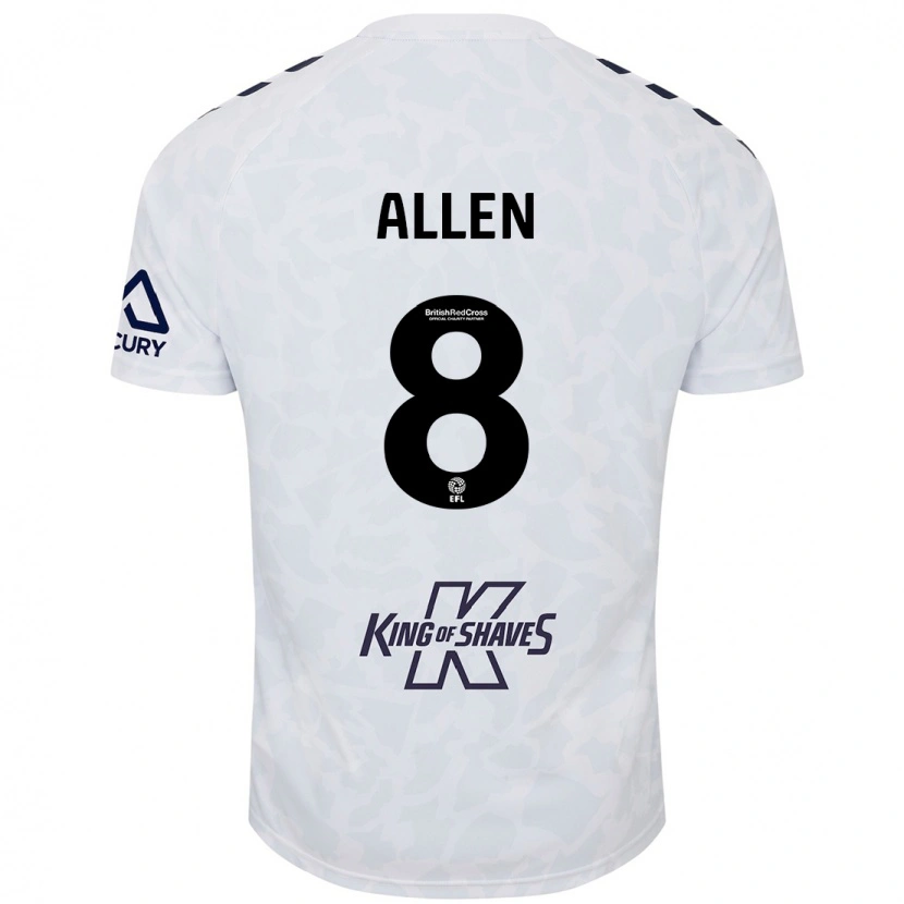 Danxen Kvinder Jamie Allen #8 Hvid Udebane Spillertrøjer 2024/25 Trøje T-Shirt