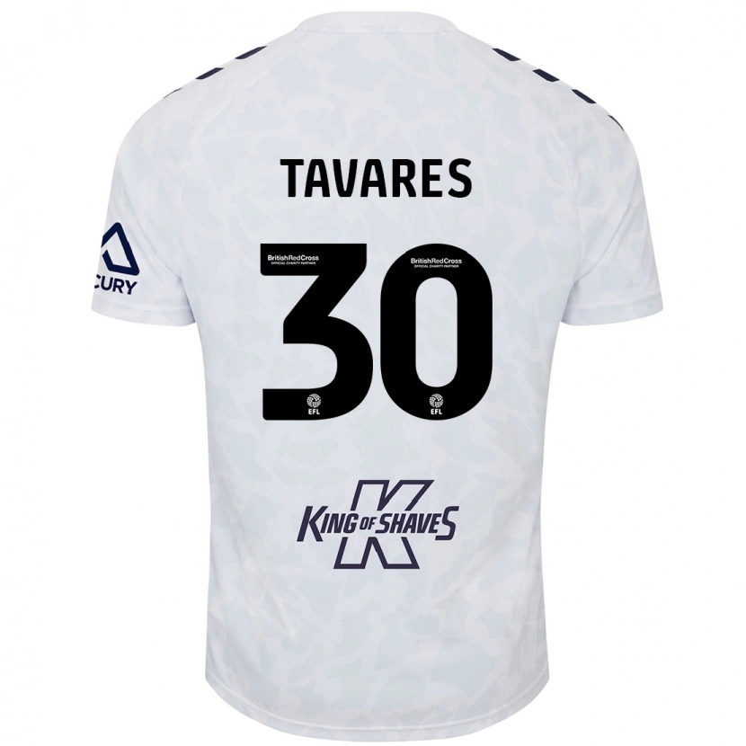 Danxen Kvinder Fábio Tavares #30 Hvid Udebane Spillertrøjer 2024/25 Trøje T-Shirt