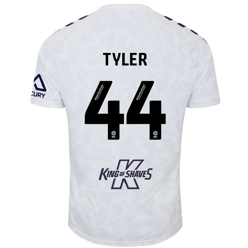 Danxen Kvinder Cian Tyler #44 Hvid Udebane Spillertrøjer 2024/25 Trøje T-Shirt