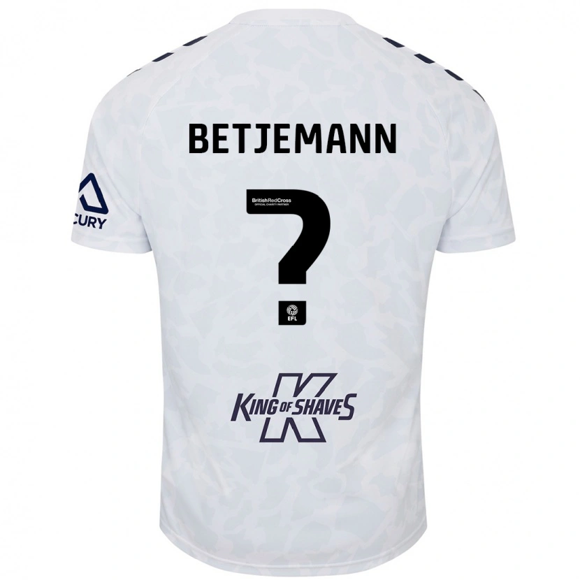 Danxen Kvinder Elliot Betjemann #0 Hvid Udebane Spillertrøjer 2024/25 Trøje T-Shirt