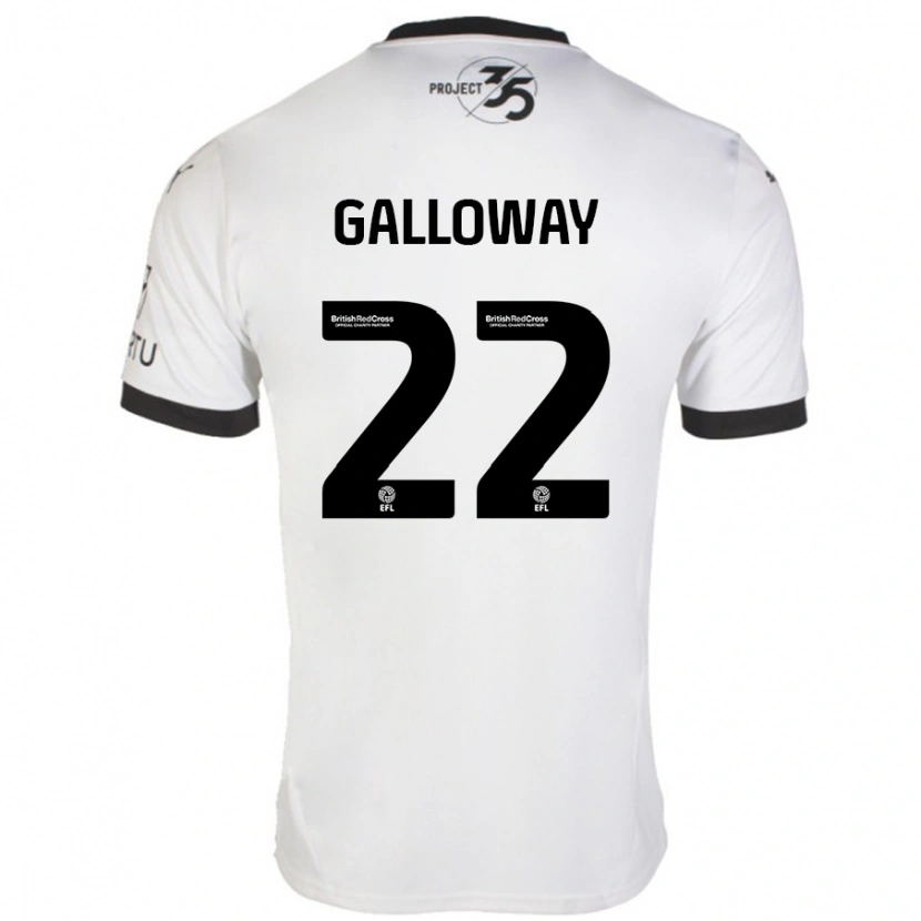 Danxen Kvinder Brendan Galloway #22 Hvid Sort Udebane Spillertrøjer 2024/25 Trøje T-Shirt