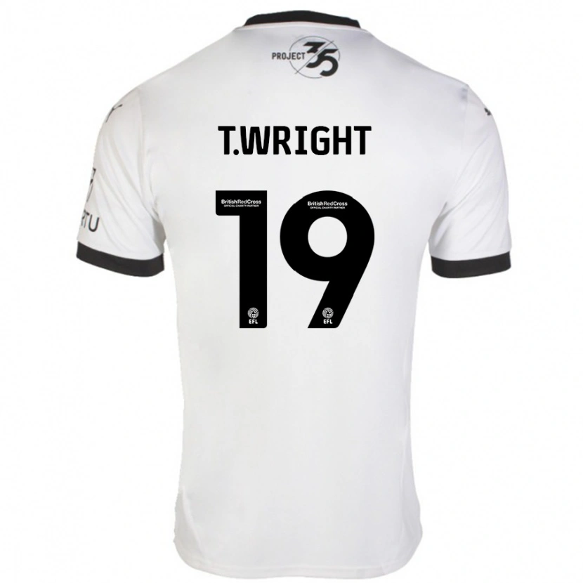 Danxen Kvinder Tyreik Wright #19 Hvid Sort Udebane Spillertrøjer 2024/25 Trøje T-Shirt