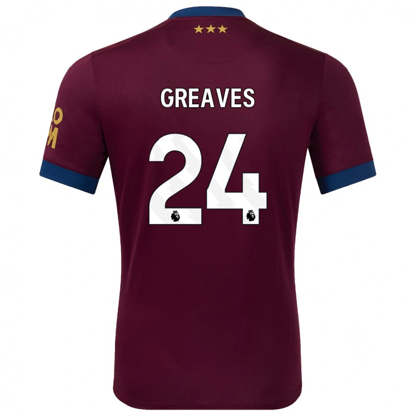 Danxen Kvinder Jacob Greaves #24 Brun Udebane Spillertrøjer 2024/25 Trøje T-Shirt