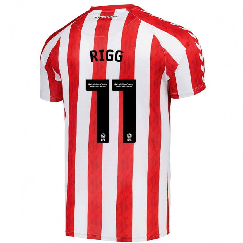 Danxen Børn Chris Rigg #11 Rød Hvid Hjemmebane Spillertrøjer 2024/25 Trøje T-Shirt