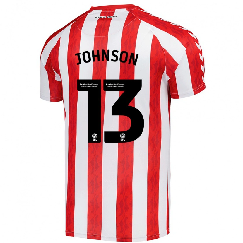 Danxen Børn Zak Johnson #13 Rød Hvid Hjemmebane Spillertrøjer 2024/25 Trøje T-Shirt