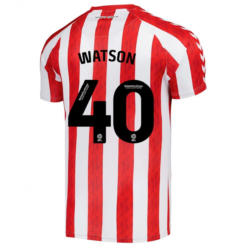 Danxen Børn Tom Watson #40 Rød Hvid Hjemmebane Spillertrøjer 2024/25 Trøje T-Shirt