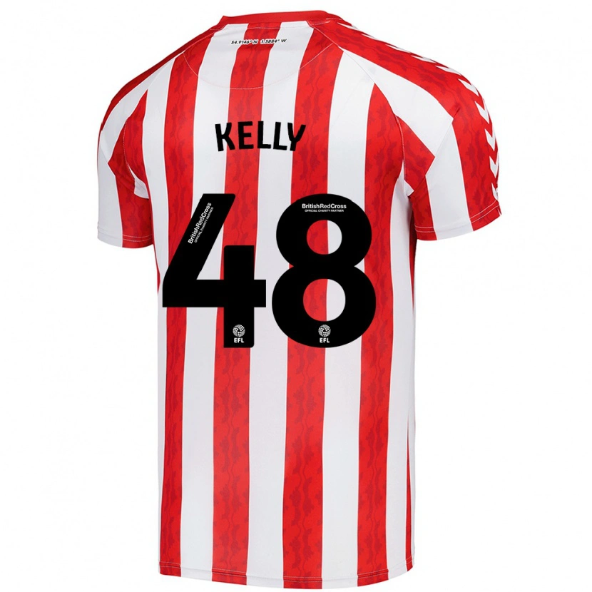 Danxen Børn Caden Kelly #48 Rød Hvid Hjemmebane Spillertrøjer 2024/25 Trøje T-Shirt