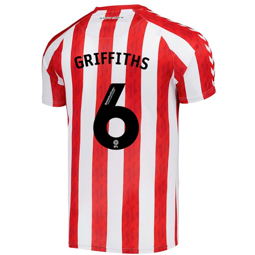 Danxen Børn Louise Griffiths #6 Rød Hvid Hjemmebane Spillertrøjer 2024/25 Trøje T-Shirt