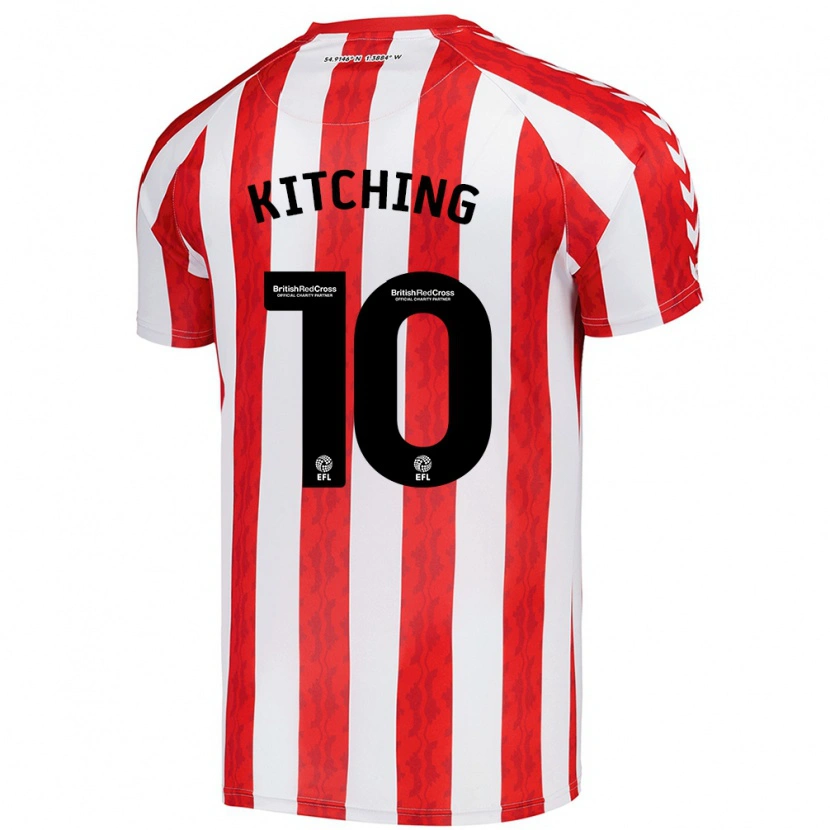 Danxen Børn Katie Kitching #10 Rød Hvid Hjemmebane Spillertrøjer 2024/25 Trøje T-Shirt